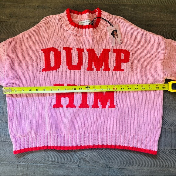 Sincerely Jules Pink Knit Sweater with Red Detail - Picture 7 of 8